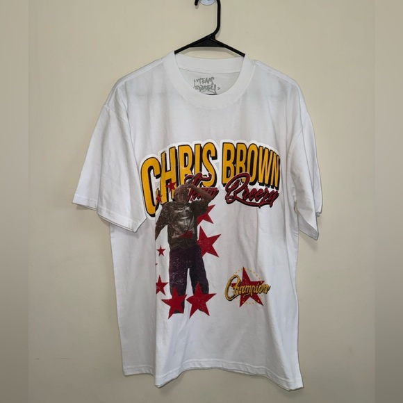 Chris Brown Breezy White Champion Tee Shirt Size Large Unisex NWOT - Picture 2 of 5